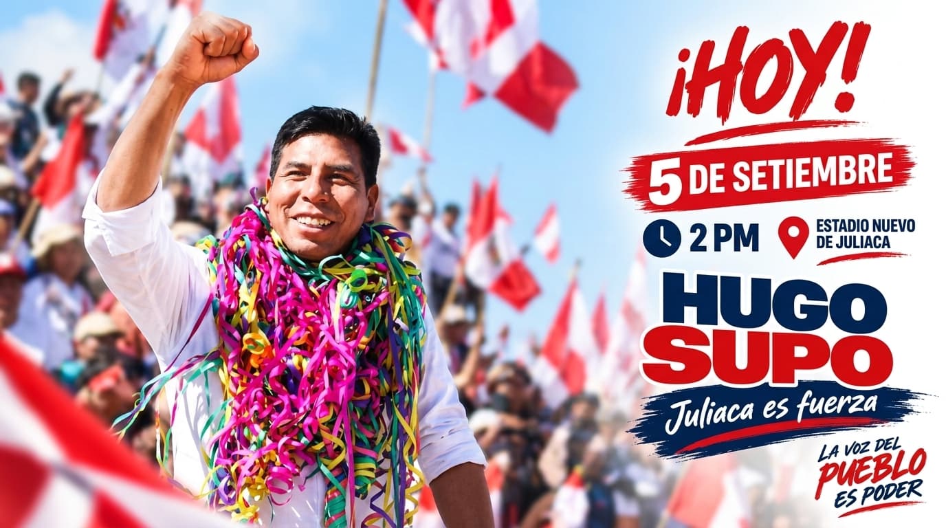 Hugo Supo arranca campaña electoral en Juliaca este 5 de setiembre con Perú Primero