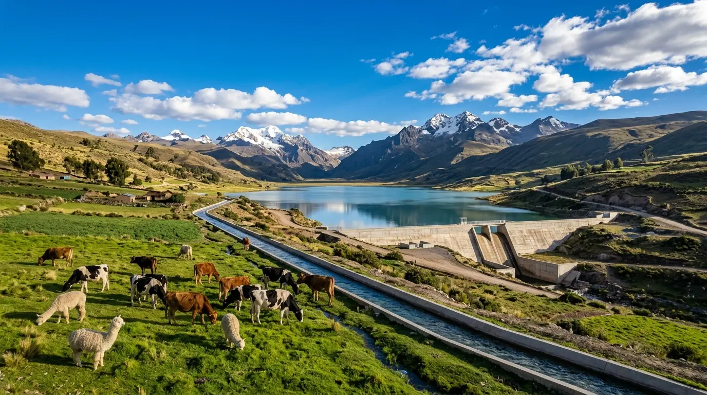 Sistema de represamiento hídrico e irrigación para pastos cultivados y ganadería en el Altiplano puneño